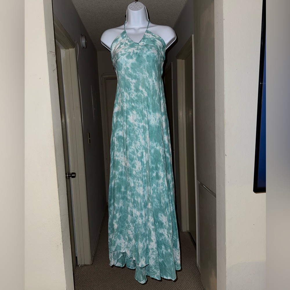 Tiare Hawaii Aqua Tie-Dye Maxi Dress - O/S